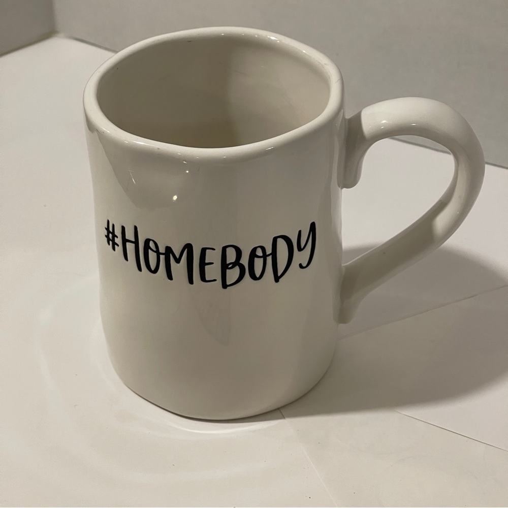 Pier 1 #HOMEBODY Artisan Looking Stoneware Mug Handmade look, unique rim white